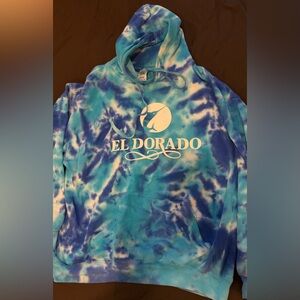 El Dorado Tie-Dye Hoodie in Blue & White